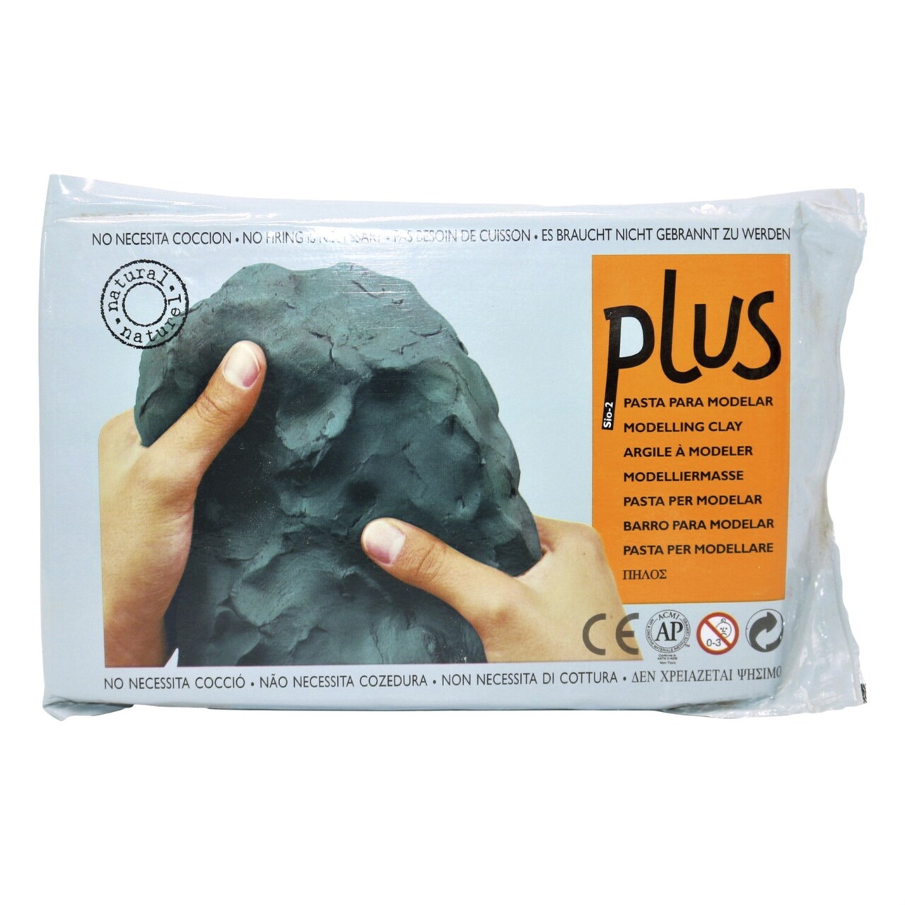 Plus Clay Air-Dry Self-Hardening Natural Clay, Black, 2-1/5 Pounds